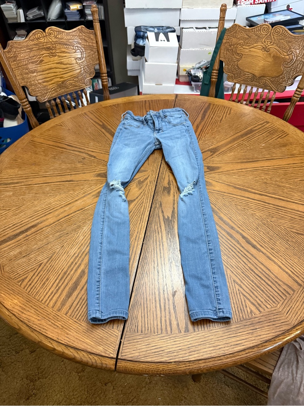 Hollister Light Blue Ripped Skinny Jeans